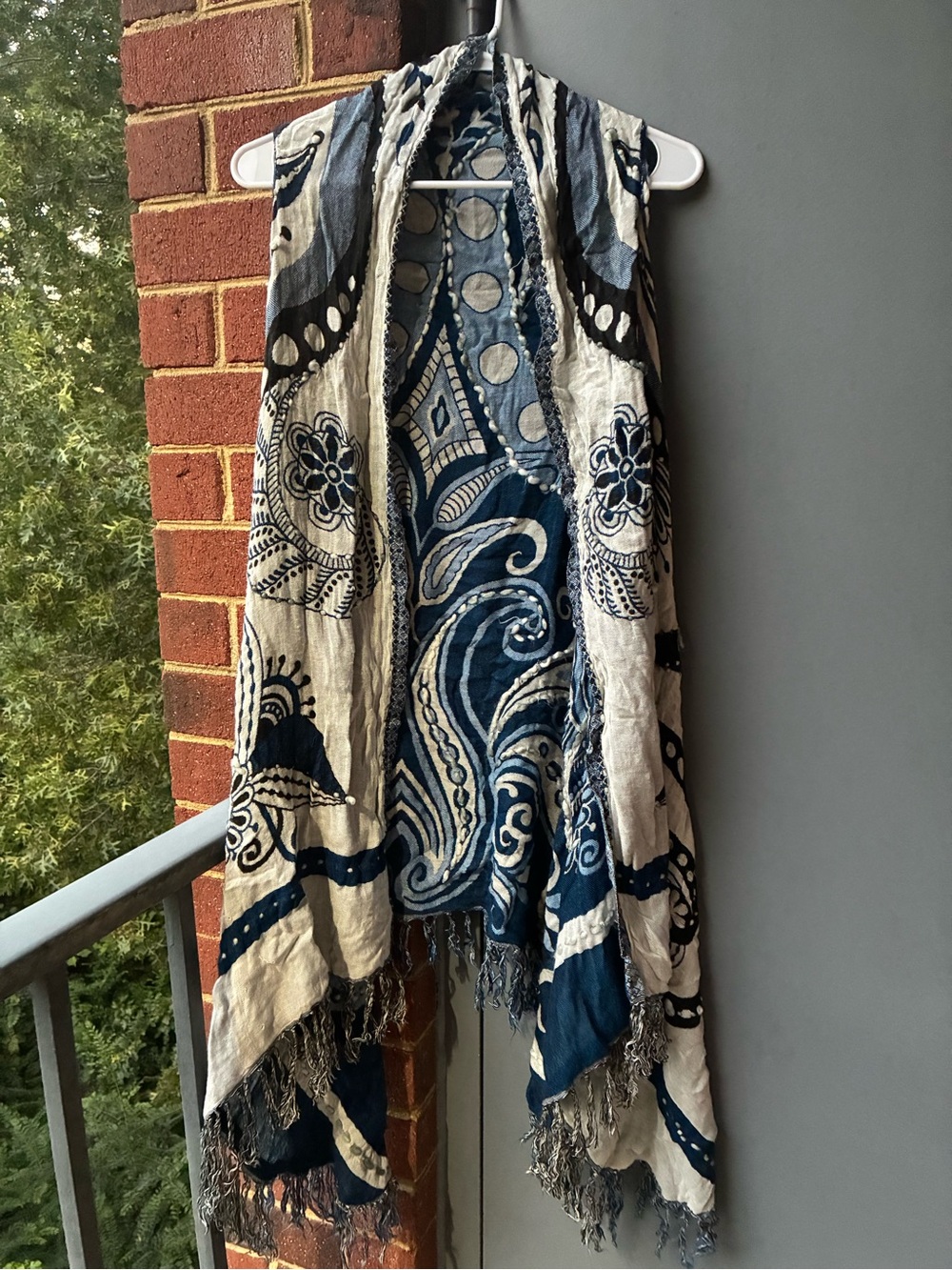Boho Indigo Floral Printed Women's Dress Cover-Up